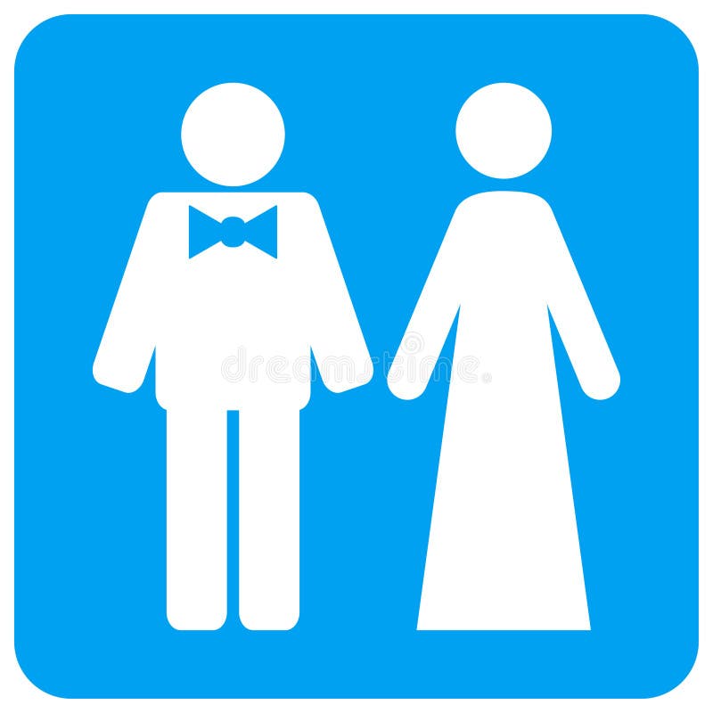 Just Married Persons Rounded Square Raster Icon stock illustration