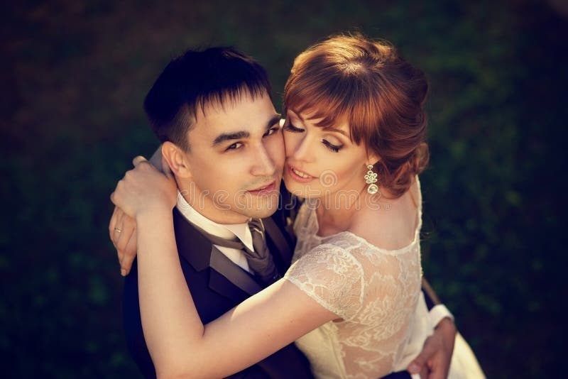 Just Married Romantic Couple Stock Photo Image of nature, outdoor