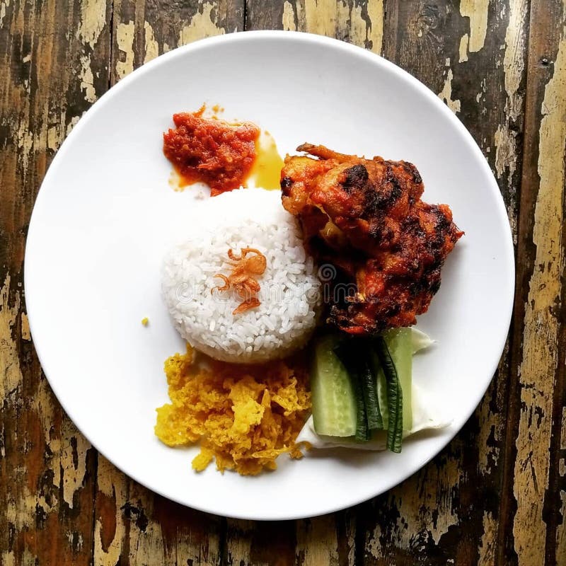 Just Simple Chicken Dinner with Cucumber Stock Image Image of