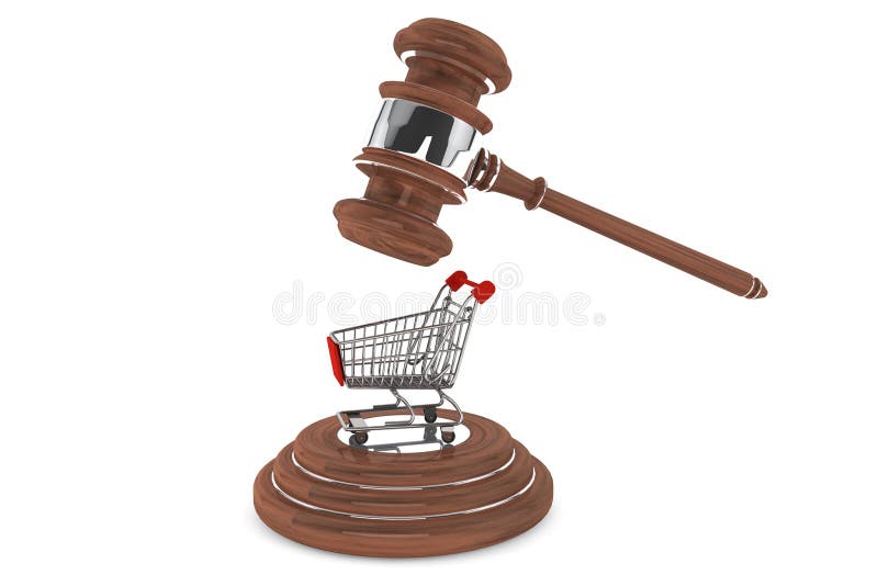 Justice Gavel with Shopping Cart Stock Illustration Illustration of