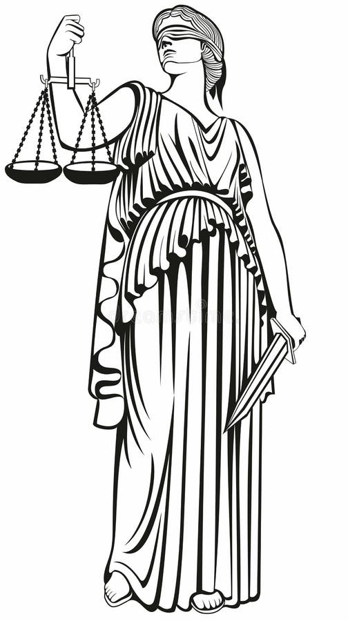 lady justice. Greek goddess Themis. Equality . fair trial. Law. royalty free illustration lady justice. Greek goddess Themis. Equality . fair trial. Law. royalty free illustration