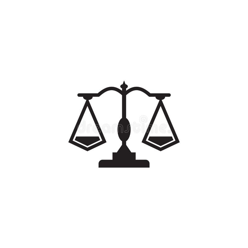 Justice Law Icon Logo Design with Using Scale Illustration Stock Vector ...