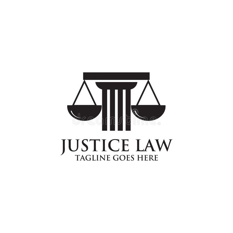 Justice Law Icon Logo Design with Using Scale Illustration Stock Vector ...