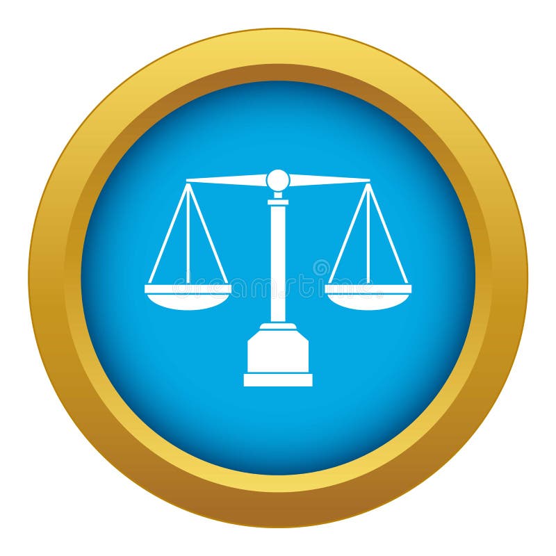 Justice Scale Icon Blue Vector Isolated Stock Vector Illustration of