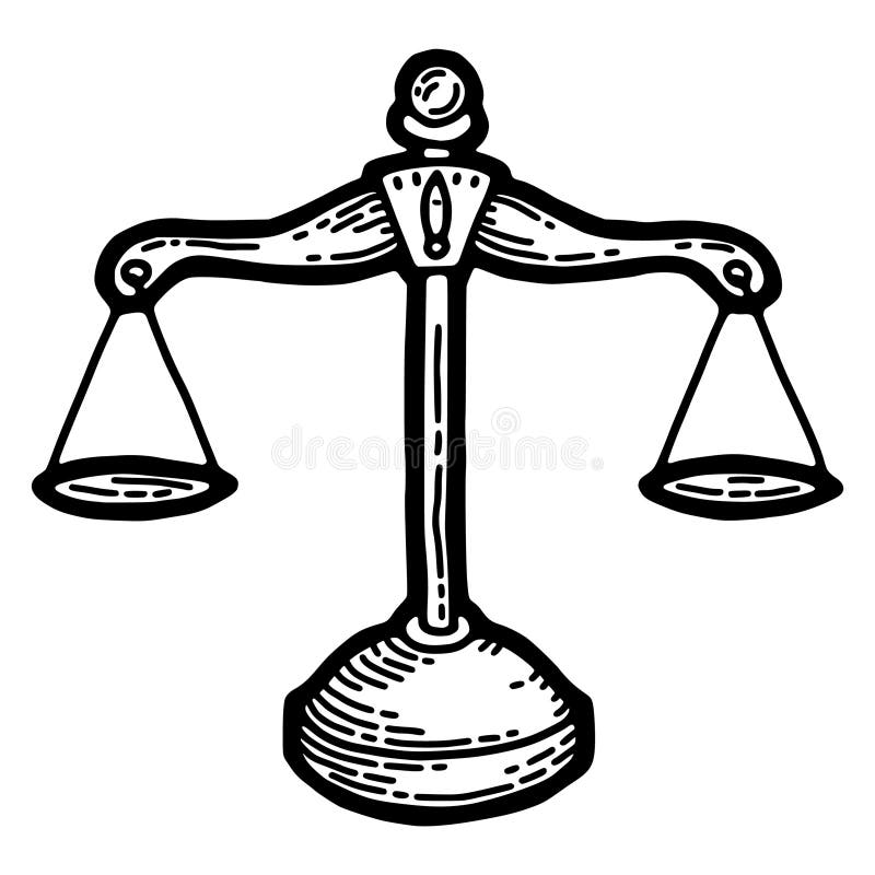 Premium Vector  Scales for weighing libra justice hand drawn vector hand  drawn isolated on white background