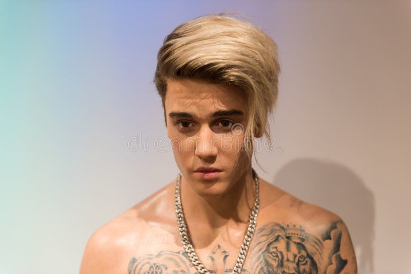 Justin Bieber, wosk rzeźba, Madame Tussaud zdjęcia stock Justin Bieber, wosk rzeźba, Madame Tussaud zdjęcia stock