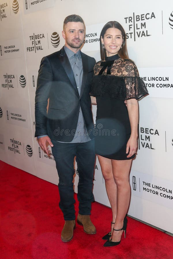 NEW YORK-APR 14: Justin Timberlake (L) and Jessica Biel attend "The Book of Love" premiere during the 2016 Tribeca Film Festival at BMCC Performing Arts Center on April 14, 2016 in New York City. NEW YORK-APR 14: Justin Timberlake (L) and Jessica Biel attend "The Book of Love" premiere during the 2016 Tribeca Film Festival at BMCC Performing Arts Center on April 14, 2016 in New York City