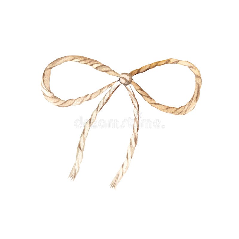 String Or Twine Tied In Bow Isolated For Your Design Stock Photo