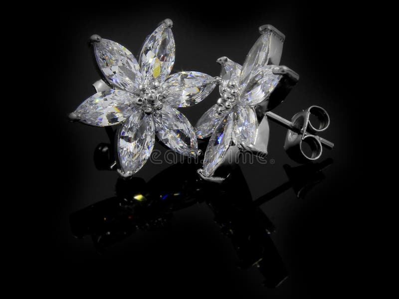 Juwelenoorringen voor Vrouwen - Roestvrij staal en Kubieke Zircons stock foto's Juwelenoorringen voor Vrouwen - Roestvrij staal en Kubieke Zircons stock foto's
