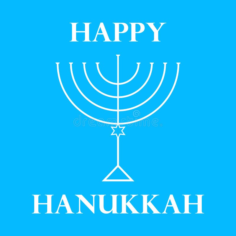 Jánuca Menorah en el fondo azul claro a ilustración del vector Jánuca Menorah en el fondo azul claro a ilustración del vector