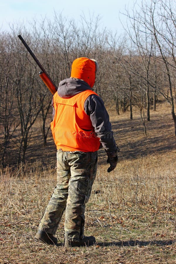 Jäger in Blaze Orange lizenzfreie stockfotos Jäger in Blaze Orange lizenzfreie stockfotos