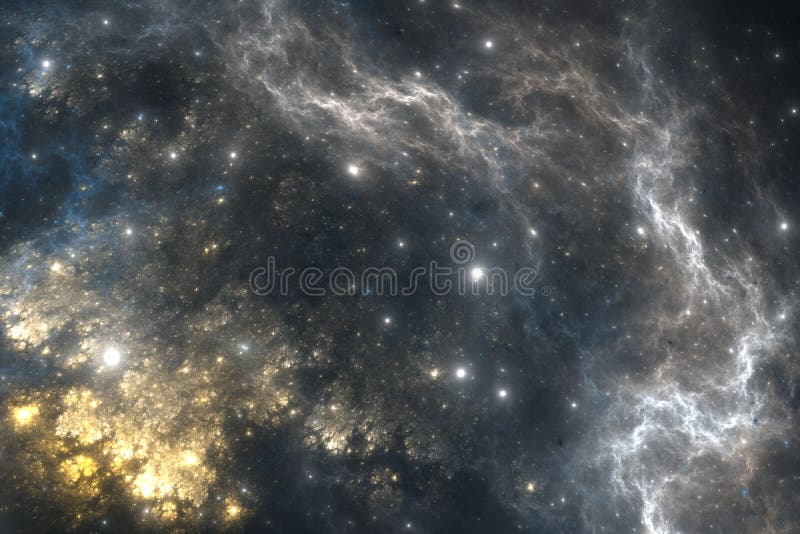 Jätte- glödande nebulosa Utrymmebakgrund med nebulosan och stjärnor stock illustrationer