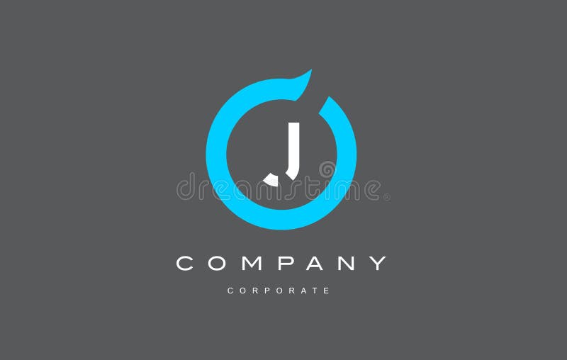 J信件字母表蓝色圈子商标传染媒介设计 皇族释放例证