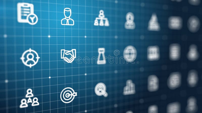 4K Abstract 3d animation. Digital business technology, market strategy plan background. Swipe in cyberspace grid vector illustration