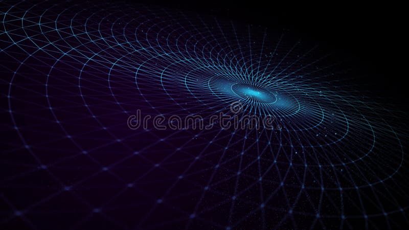 Abstract Space Rotating Low Polygons Disc Background Loop royalty free illustration