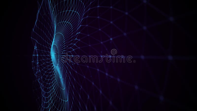Abstract Space Rotating Low Polygons Disc Background Loop vector illustration