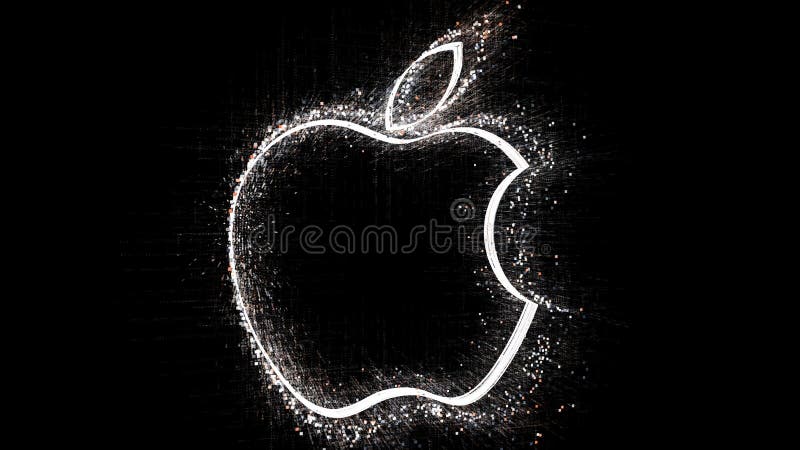 4 k apple macbook mac-logotyp ordmatris binär datorkodanimering. stock illustrationer