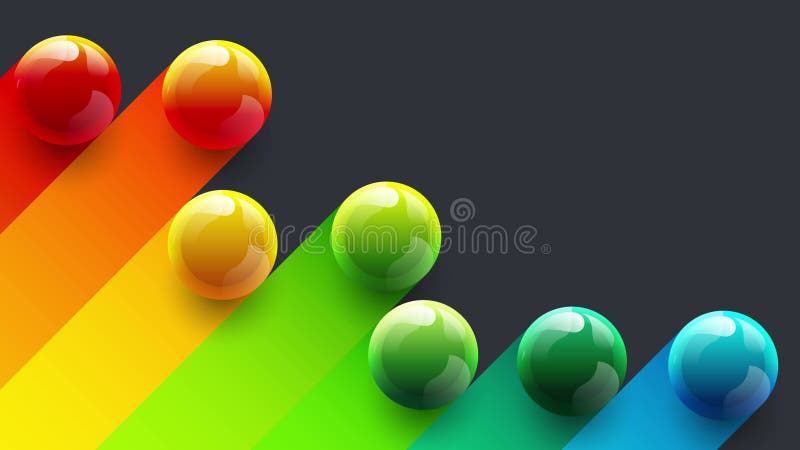 4 k bolas brillantes 3d coloridas que rodan sobre fondo oscuro plantilla de animación de diseño geométrico abstracto. libre illustration