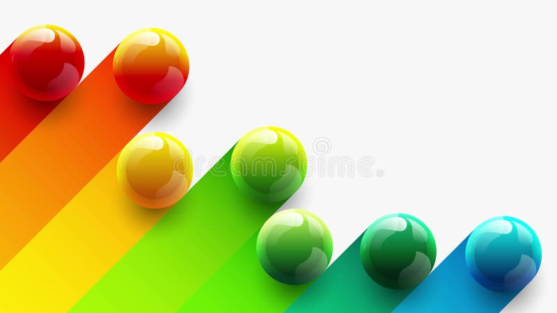 4 k bolas brillantes 3d coloridas sobre fondo blanco plantilla de animación de diseño geométrico abstracto de fondo. stock de ilustración