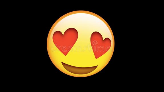 3D Heart Eyes Face Emoji Icon Isolated on Black Background for Social Media  App and Logo Stock Footage - Video of lovely, lifestyle: 208235428