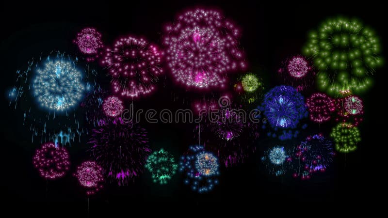 4K - Feuerwerke Feiertagsfeier, große Feuerwerke nachts Feiertag Version 15
