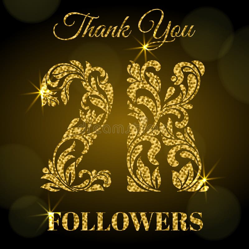5K Followers. Thank You Banner. Golden Letters with Sparks on a Dark  Background. Stock Vector - Illustration of celebration, digital: 122913737