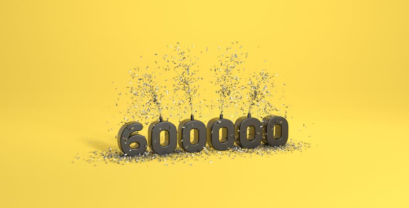 600K followers thank you illustration 3D rendering vector illustration.