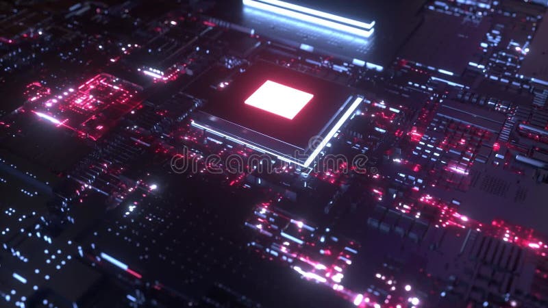 4K future high-tech chip integrated circuit royalty free illustration