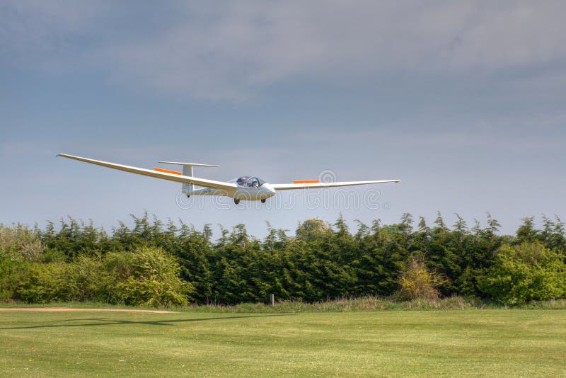 Glider Landing in Monochrome Editorial Photography Image of sailplane
