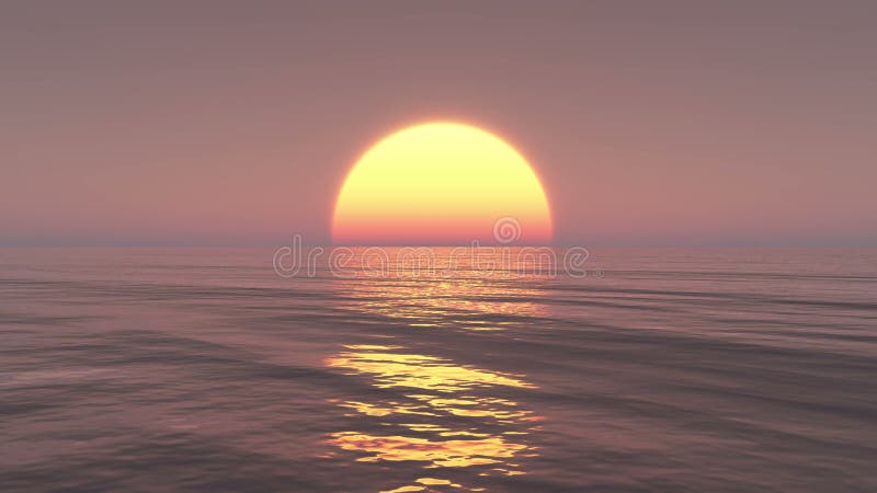 4k großer Sonnenaufgang über Ozean, Sonnenaufgang-Zeitspanne