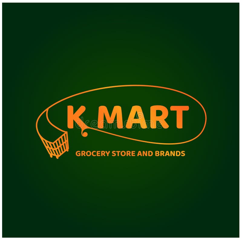 K Mart Grocery Store and Brands. K Mart Logo Stock Vector