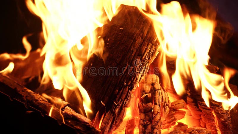 4K. Medium Shot. Fire. Fireplace. Firewood Stock Video - Video of blaze,  saver: 186290769