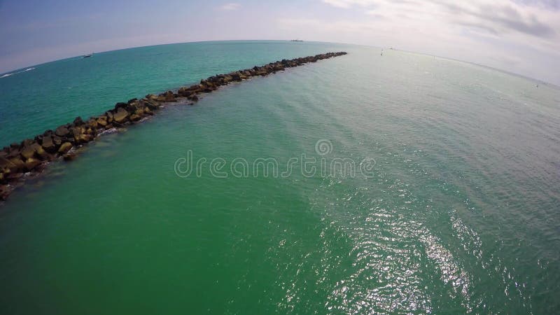 4k Miami plaży powietrzny wideo jetty