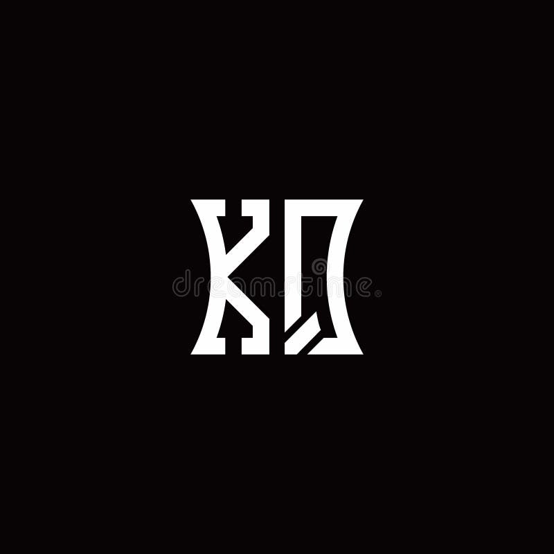 K Monogram Logo Letter with Curved Side Style Stock Vector