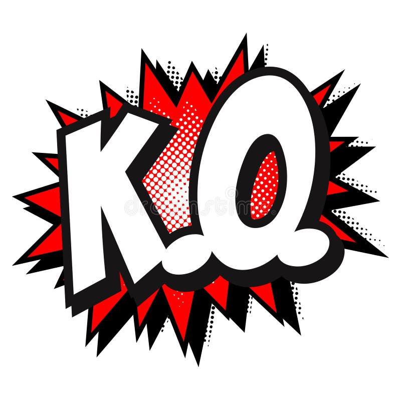 K O 漫画预定文本气球 传染媒介红色中间影调向量例证 插画包括有小点 图标 中间影调 演奏台