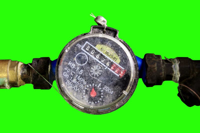 Water Meter Showing Consumption of Water. Water Meter Display Showing