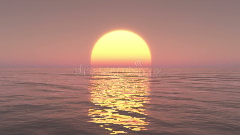 4k puesta del sol grande sobre el océano, lapso de tiempo de la puesta del sol