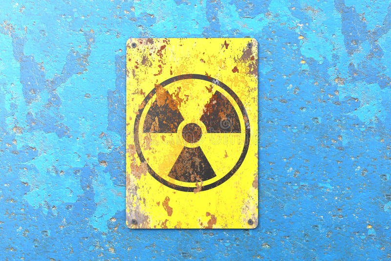 K?rnkraftsanl?ggning tecken som h?nger p? en bl? v?gg Indikering av n?rvaron av ett radioaktivt omr?de vektor illustrationer K?rnkraftsanl?ggning tecken som h?nger p? en bl? v?gg Indikering av n?rvaron av ett radioaktivt omr?de vektor illustrationer