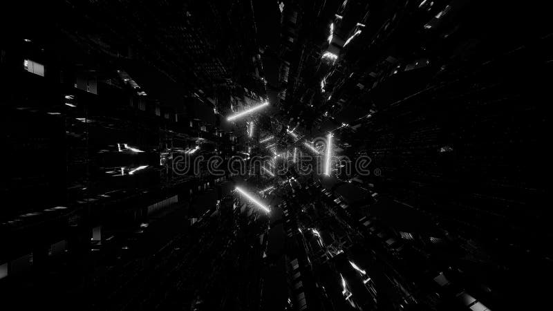 4k Uhd 3d Illustration Background Wallpaper of Glowing Neon Design with  Technical Tunnel Background, Tech 3d Rendering Stock Illustration -  Illustration of reflection, black: 173133967