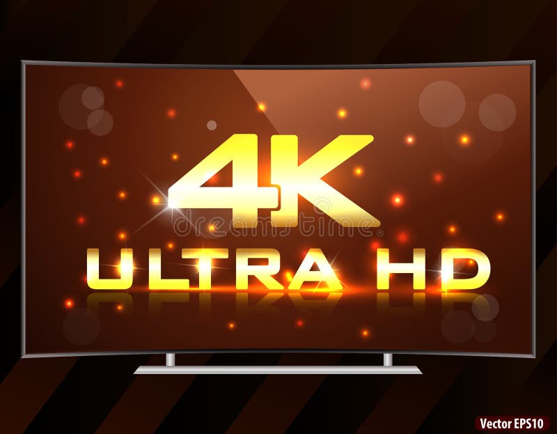 4k ultra hd curved TV screen royalty free illustration