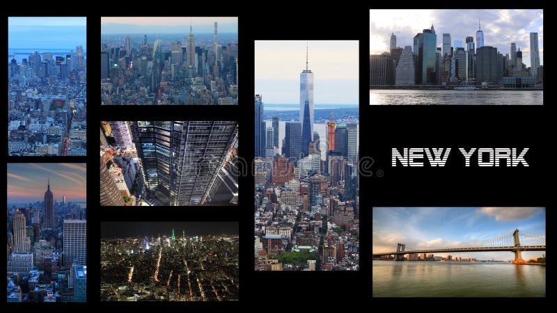 4K UltraHD Nueva York, collage video con un fondo negro metrajes