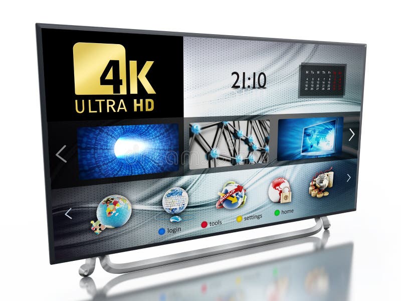 4K ultrahd-televisie 3D Illustratie royalty-vrije illustratie 4K ultrahd-televisie 3D Illustratie royalty-vrije illustratie
