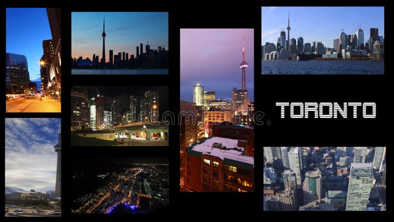 4K UltraHD Toronto, collage video con un fondo negro metrajes