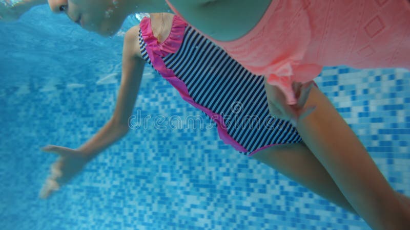 4k Underwater Footage of Two Teenage Girls in Swimsuits Diving Under Water at Indoor Swimming Pool Stock Video - Video of indoor, happiness: 126053565