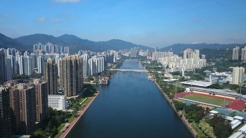 4k εναέριο βίντεο της κατοικήσιμης περιοχής στο Χονγκ Κονγκ