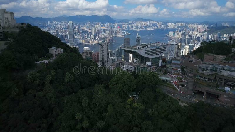4k εναέριο βίντεο του λιμανιού Βικτώριας στο Χονγκ Κονγκ