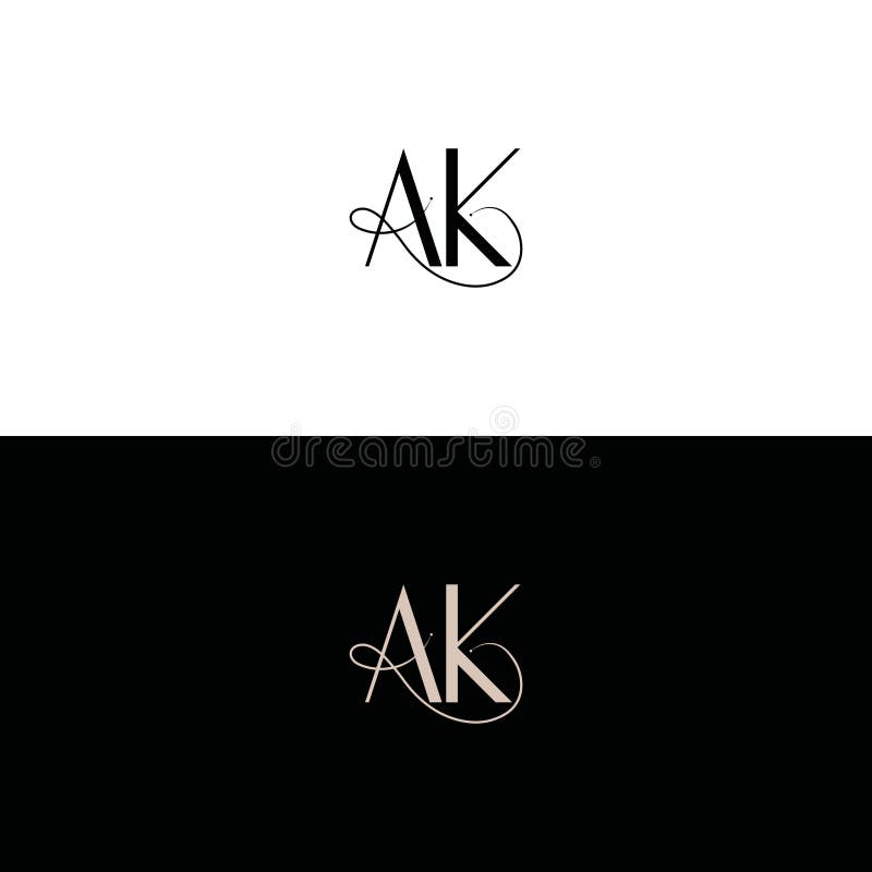 KA AK K OCH A Abstract initial monogrambokstav, logotyp för alfabet royaltyfri illustrationer
