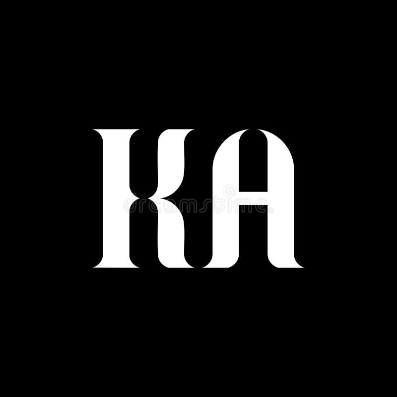 Ka k k design pentru sigla unei litere. siglă inițială siglă ka majuscule siglă alb color. ka logo k design. ka k stock illustration