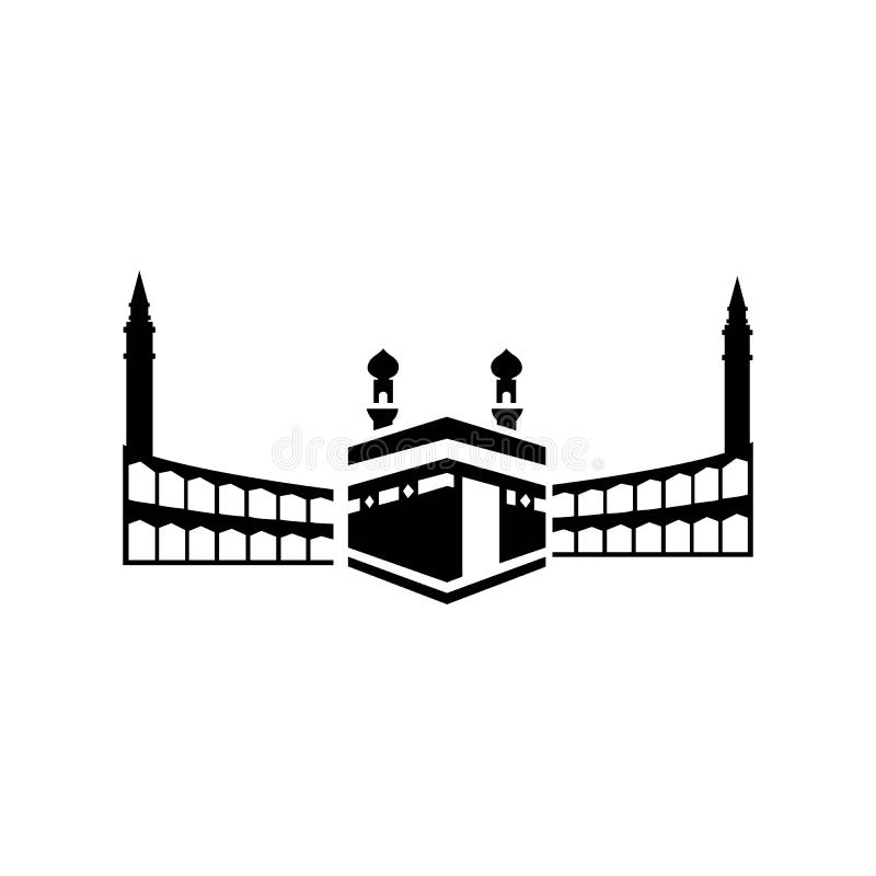 kaaba clipart black and white