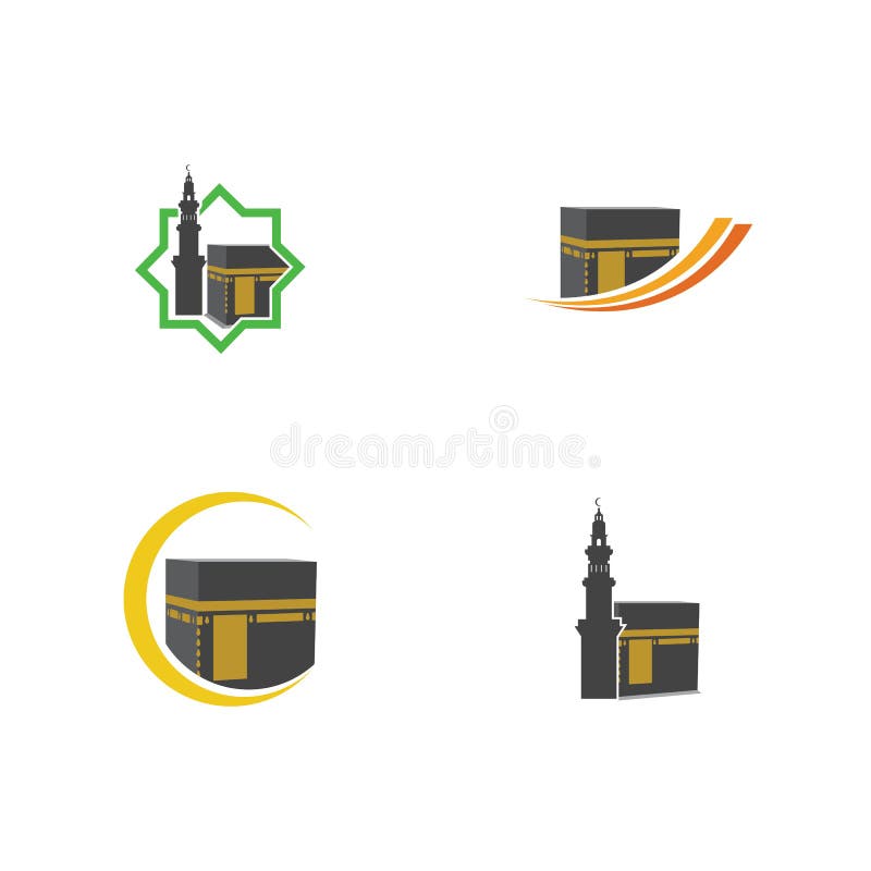 Kaaba Mecca Symbol Logo Illustration Design Template Stock Vector ...